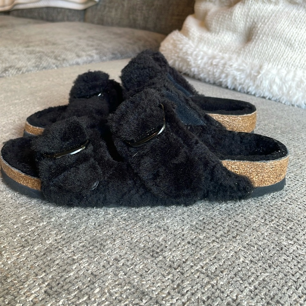 NWT BIRKENSTOCK BIG BUCKLE Fur Lined Sandals! - Picture 5 of 11